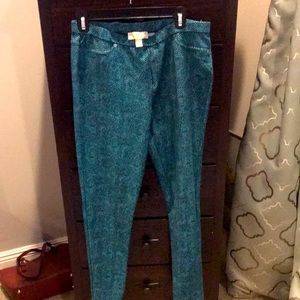 Michael Kors Turquoise and Black stretch Jean - worn once